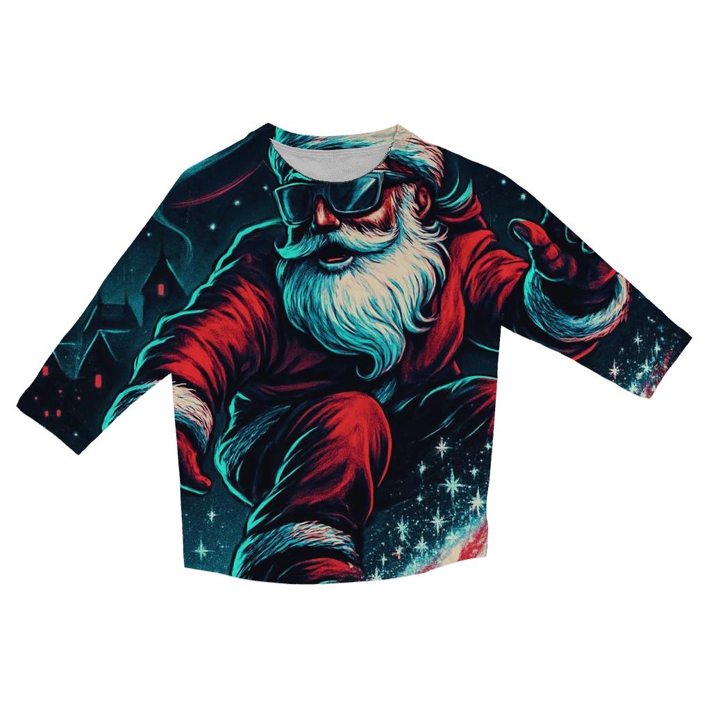 Neon Frost Santa Street Drift stylish quarter sleeve tops