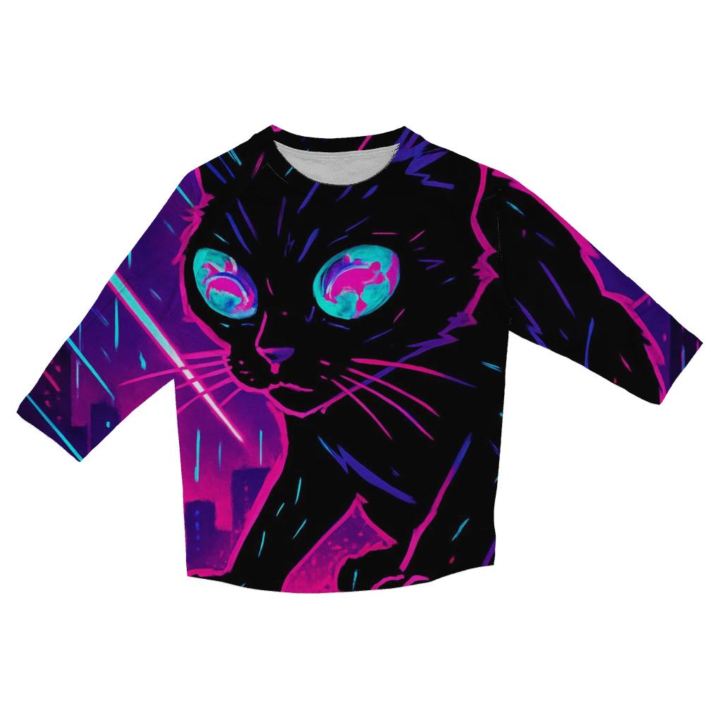 Neon Alley Koi Circuit Cat personalized 3/4 sleeve tees