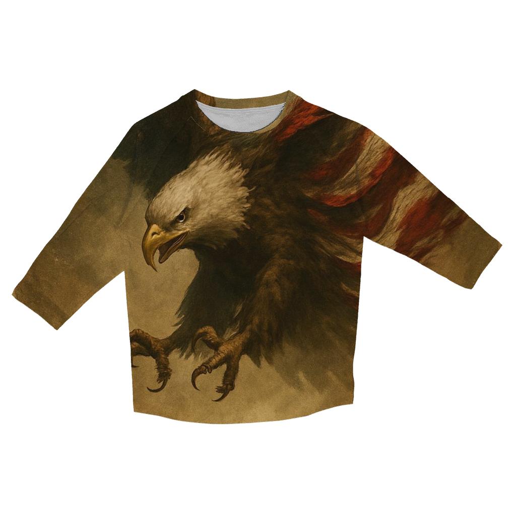 Sentinel Eagle Above The Dust Line printed three quarter sleeve shirts