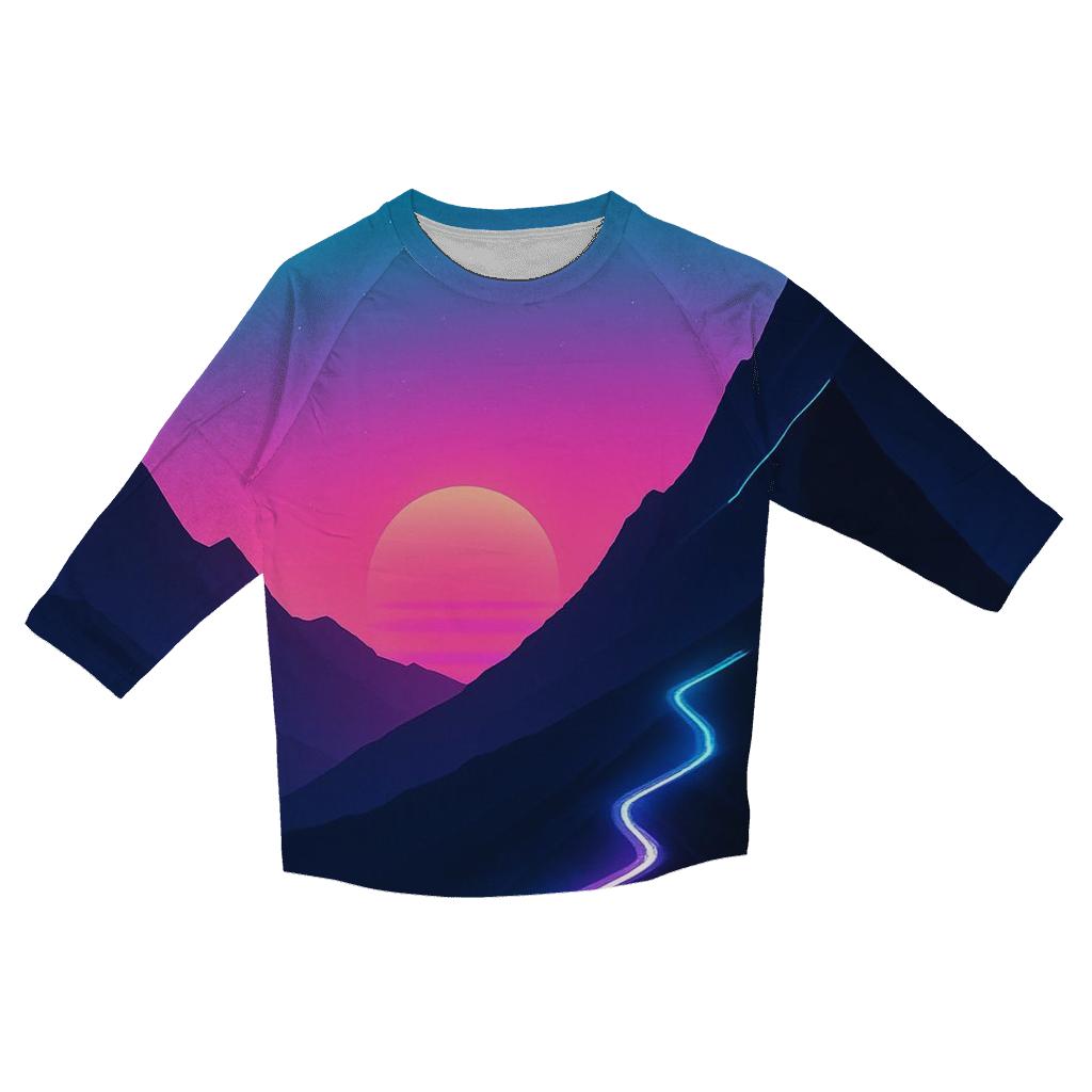 Neon Ridge Afterglow printed three quarter sleeve shirts