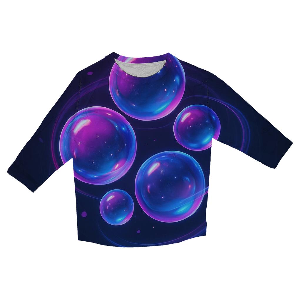 Midnight Chromatic Orbit Garden casual three quarter sleeve shirts