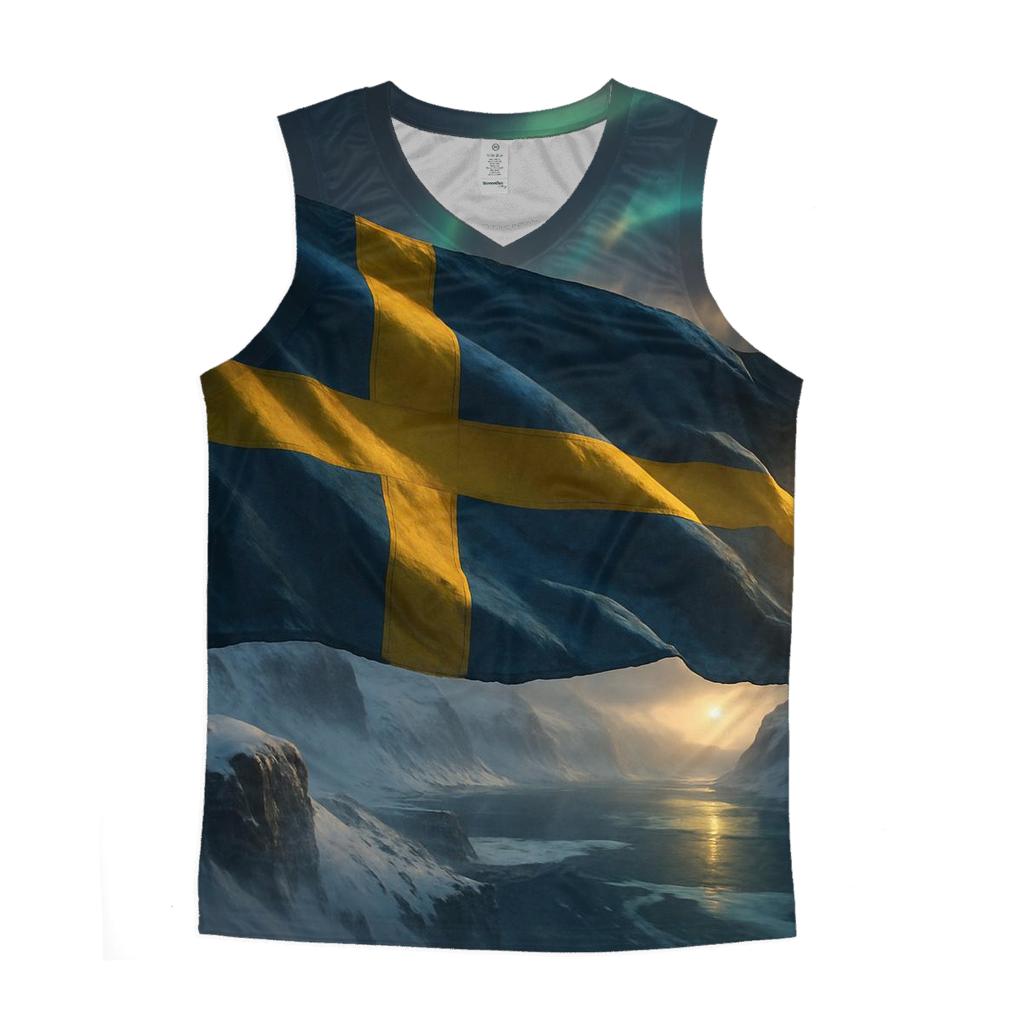 Sweden Aurora Fabric Crest sports performance tank tops