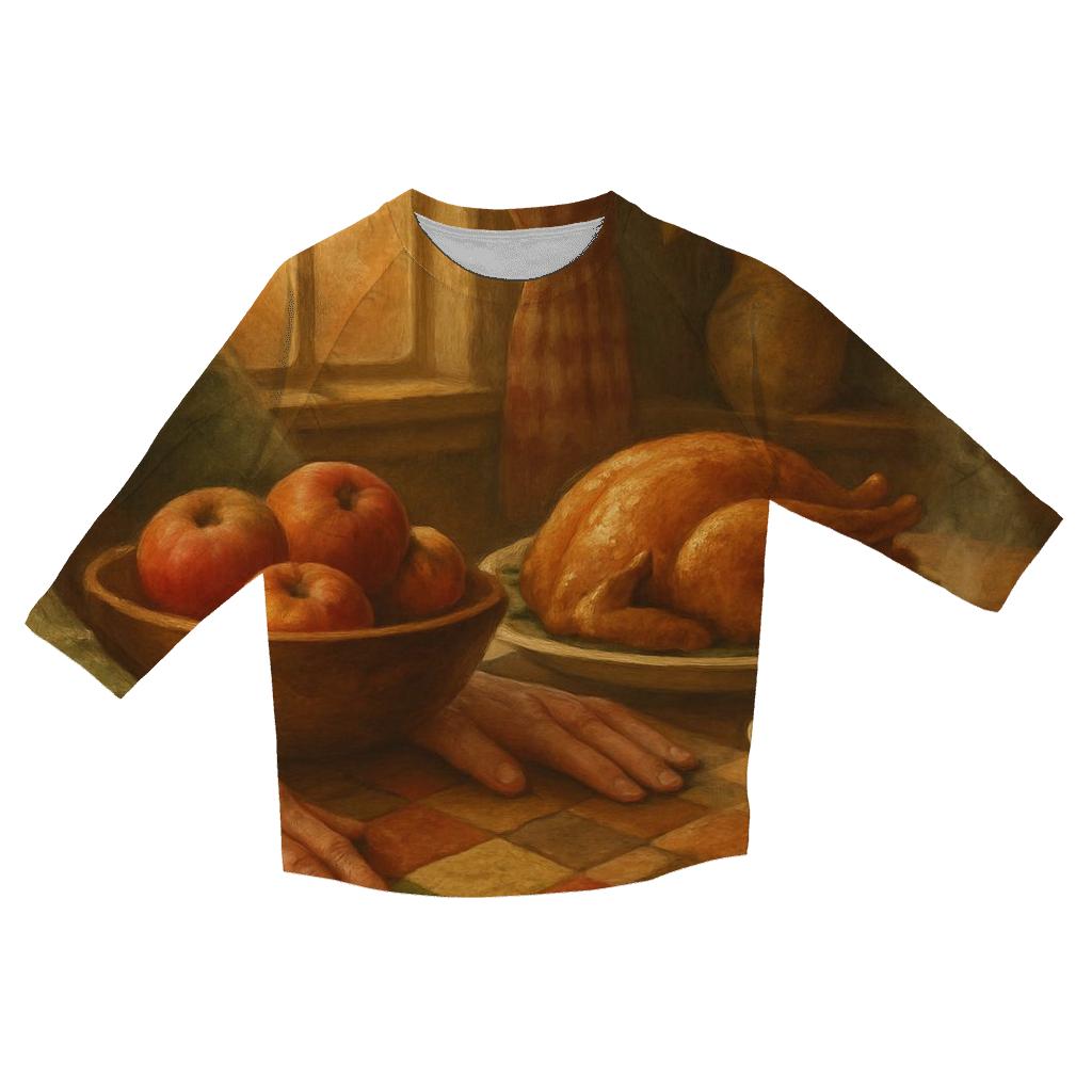 Grandmother Quilt Tabletop Gratitude Still Life fashion 3/4 sleeve shirts