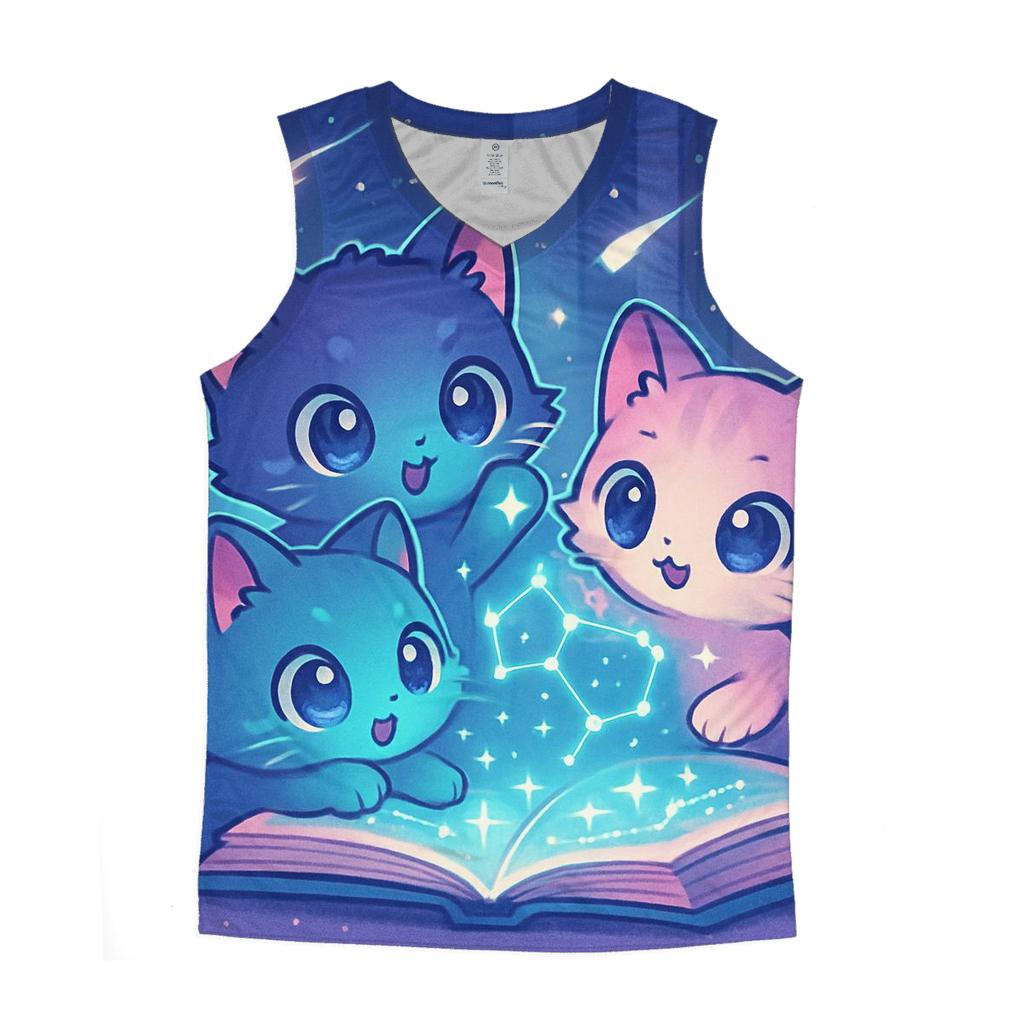 Starlit Library Of Whisker Maps custom tank tops