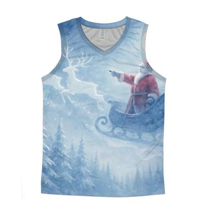 Moonlit Sleigh Over Crystal Pines custom tank tops