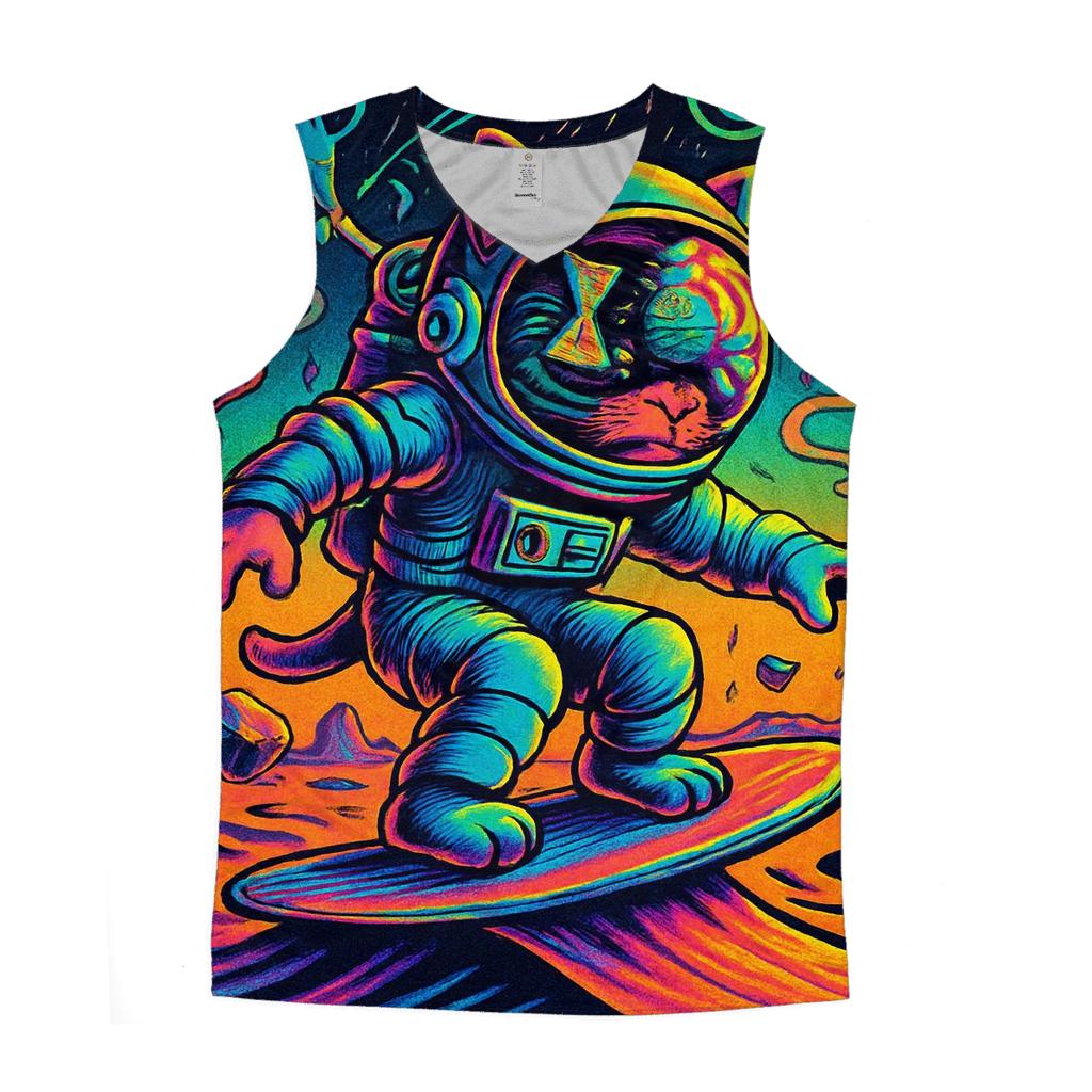 Time Dune Astronaut Cat sports performance tank tops