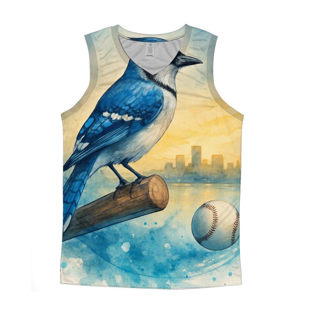 Skyline Rally, Blue Jays Afterglow designer workout tanks