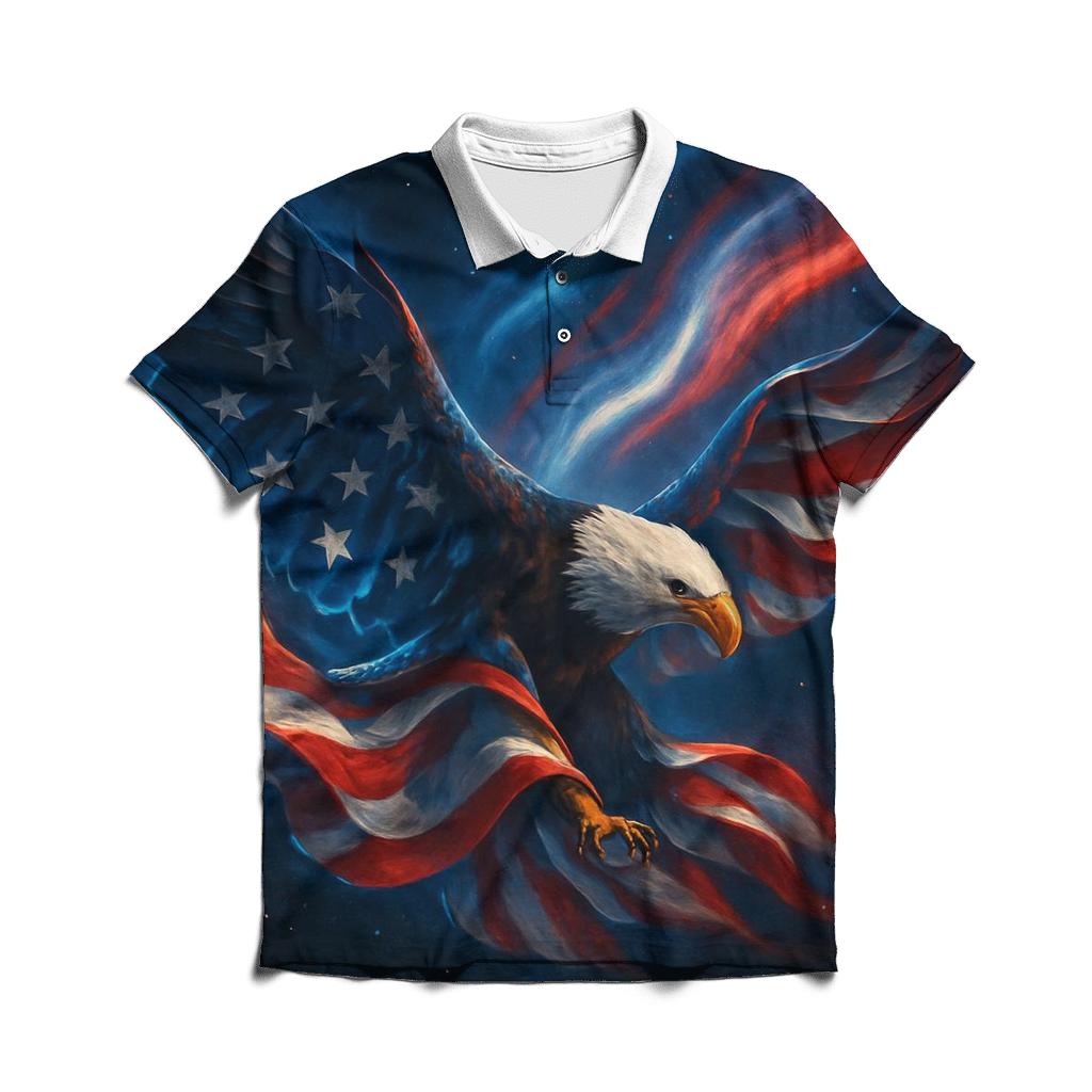 Aurora Stripe Overwatch branded logo polo shirts
