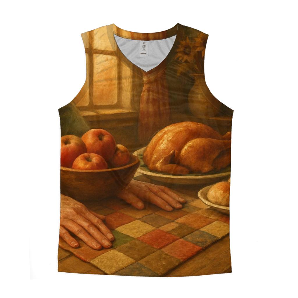 Grandmother Quilt Tabletop Gratitude Still Life stylish racerback tanks