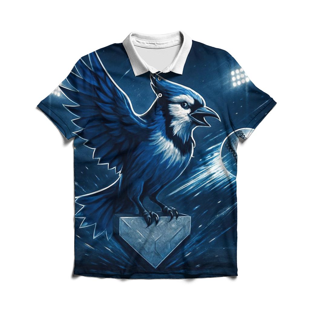 Midnight Wingburst Blue Jays Diamond embroidered polo tops