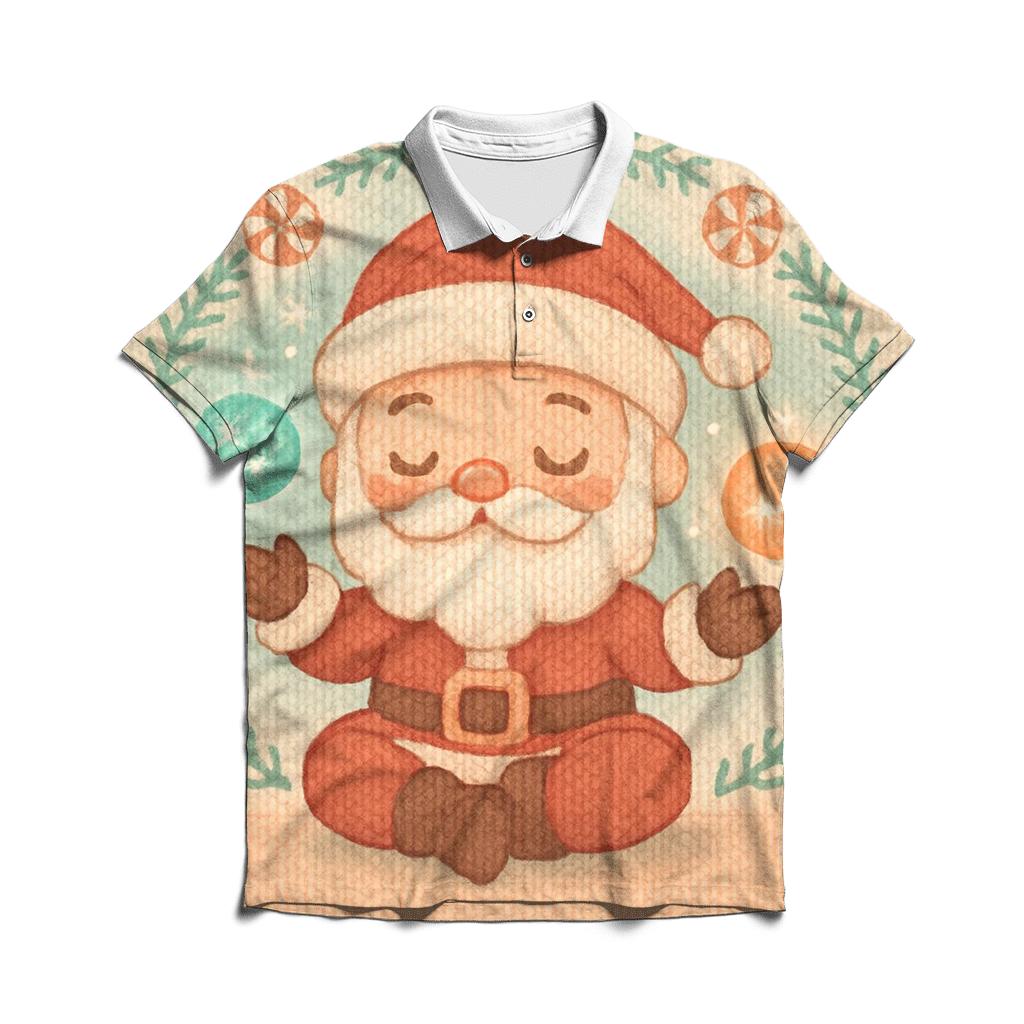 Knitted Candy Galaxy Santa branded logo polo shirts