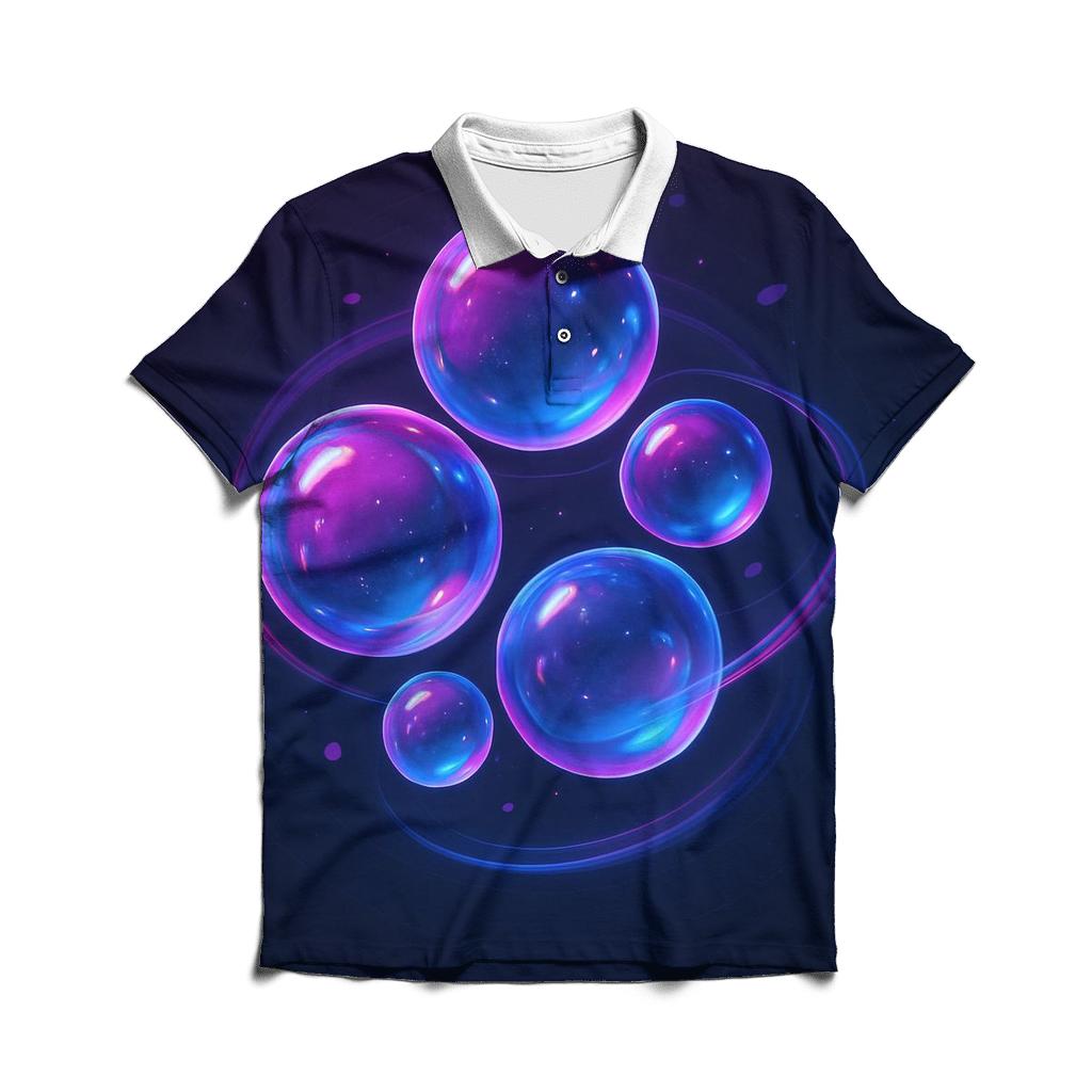 Midnight Chromatic Orbit Garden premium cotton polo shirts