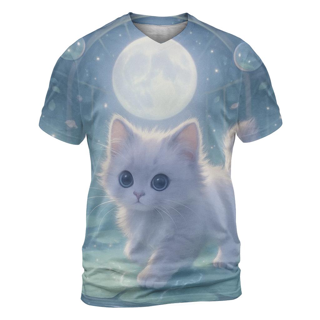 Moonlit Purrdition Garden creative print fashion shirts