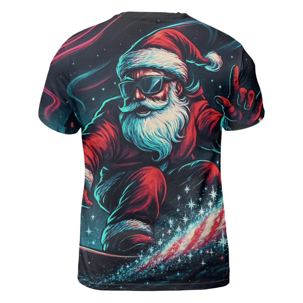 Neon Frost Santa Street Drift vibrant all-over design tees