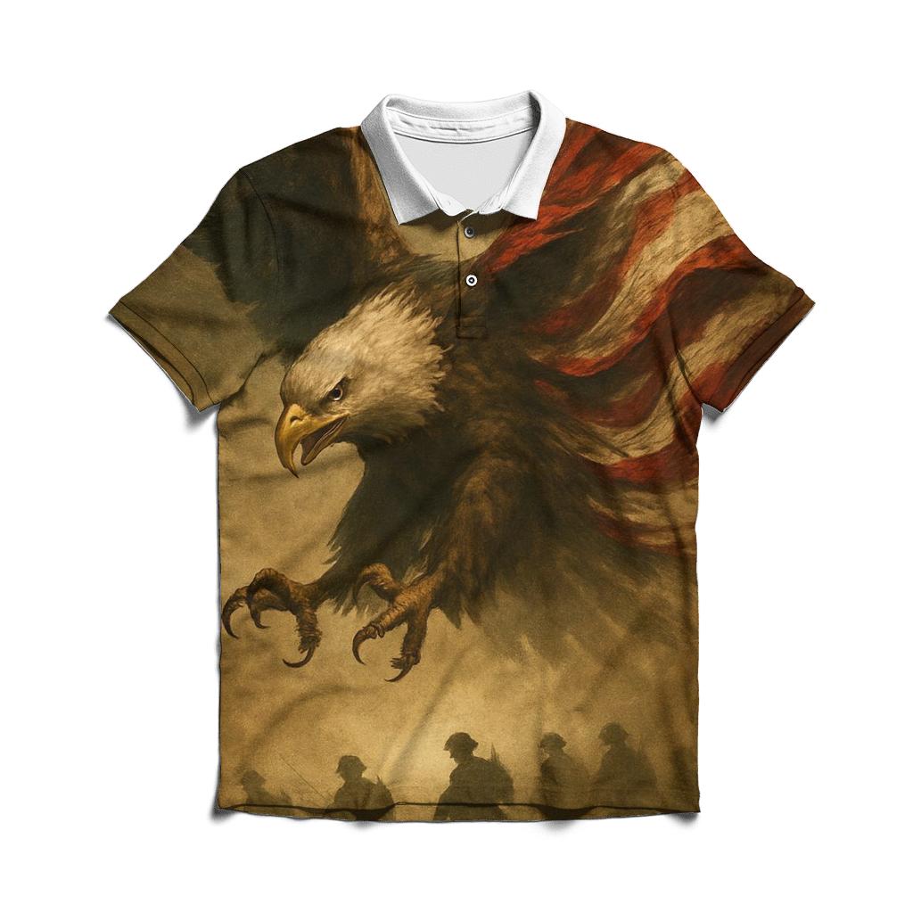 Sentinel Eagle Above The Dust Line personalized polo shirts