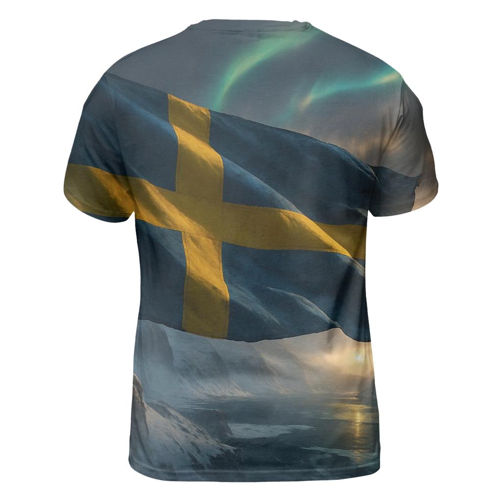 Sweden Aurora Fabric Crest custom all-over print shirts