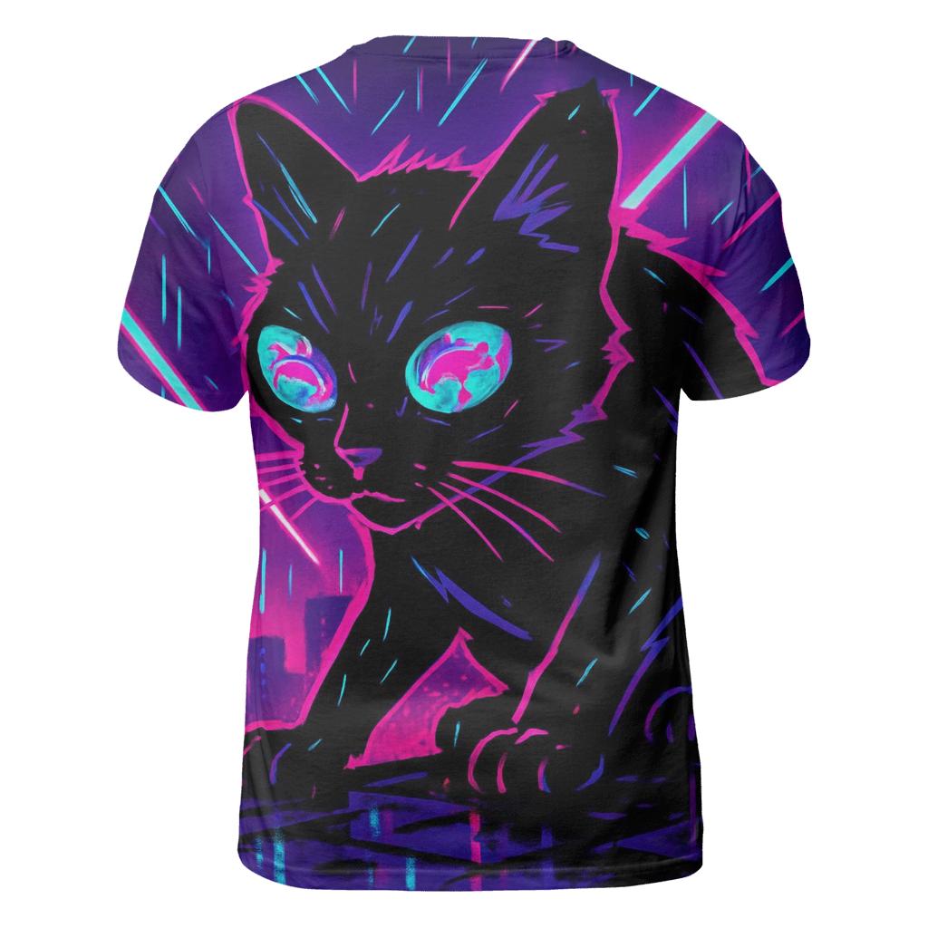 Neon Alley Koi Circuit Cat unique graphic print tees