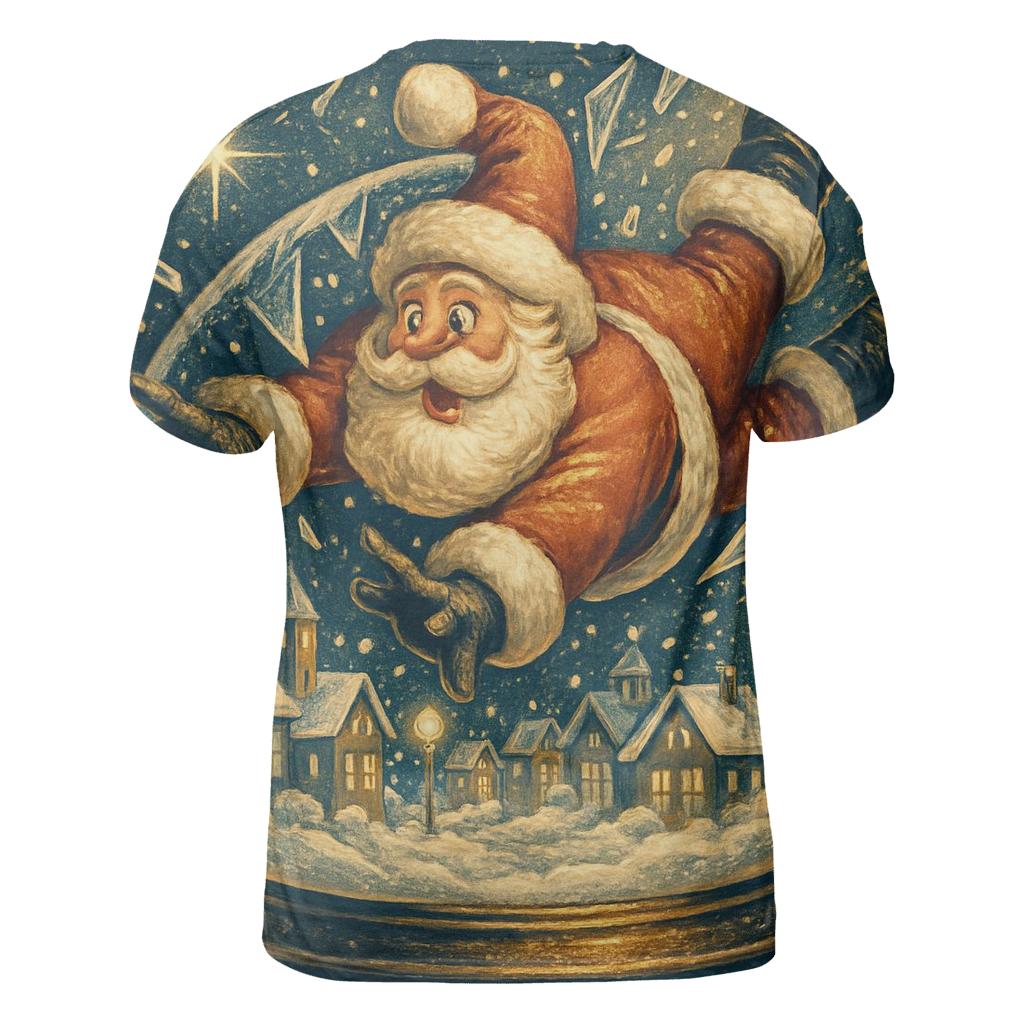 Santa Crash Lands In A Snow Globe City custom all-over print shirts