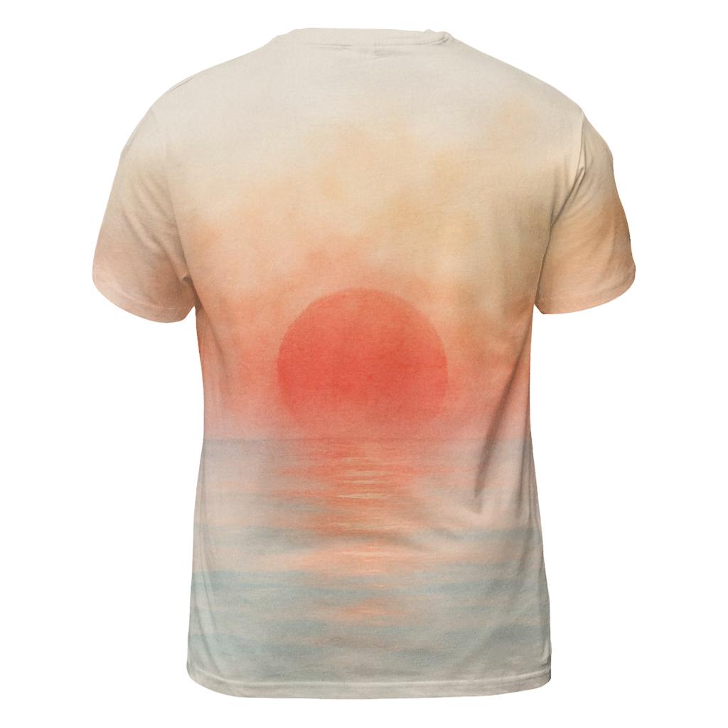 Japan Sunrise Watercolor Horizon unique graphic print tees