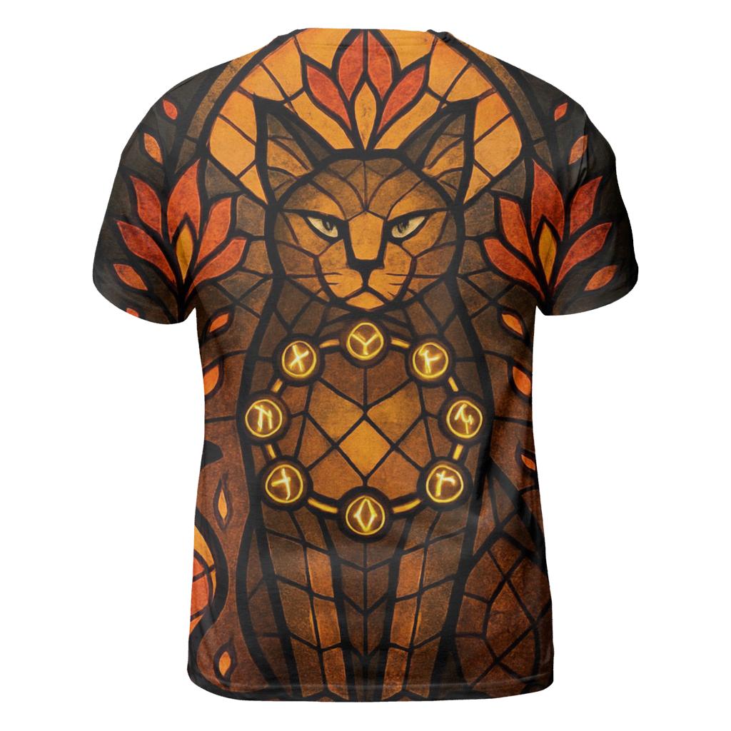 Stained Glass Ember Guardian Cat personalized full print shirts