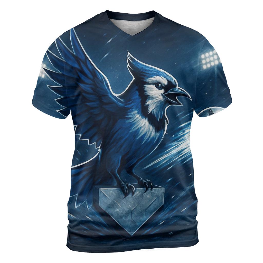 Midnight Wingburst Blue Jays Diamond creative print fashion shirts
