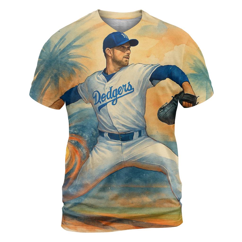 Golden Coast Pitchers Spiral artistic all-over print tops