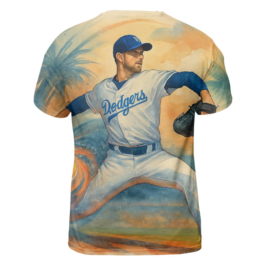 Golden Coast Pitchers Spiral artistic all-over print tops