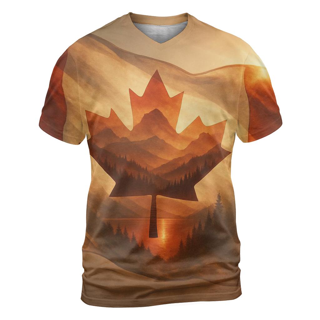 Canada Double Exposure Maple Wilderness personalized full print shirts