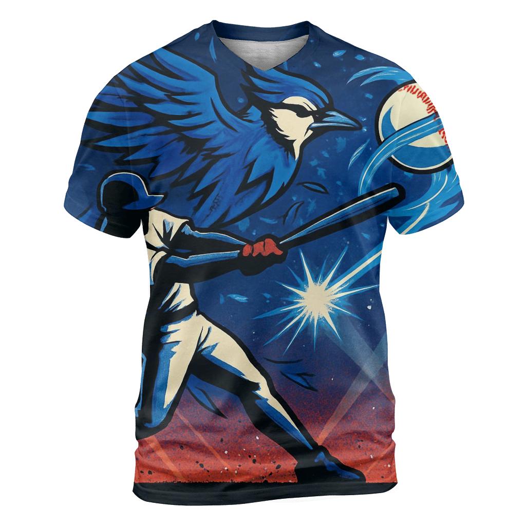 Fastbreak Curveball With Blue Jays Flight trendy printed shirt styles