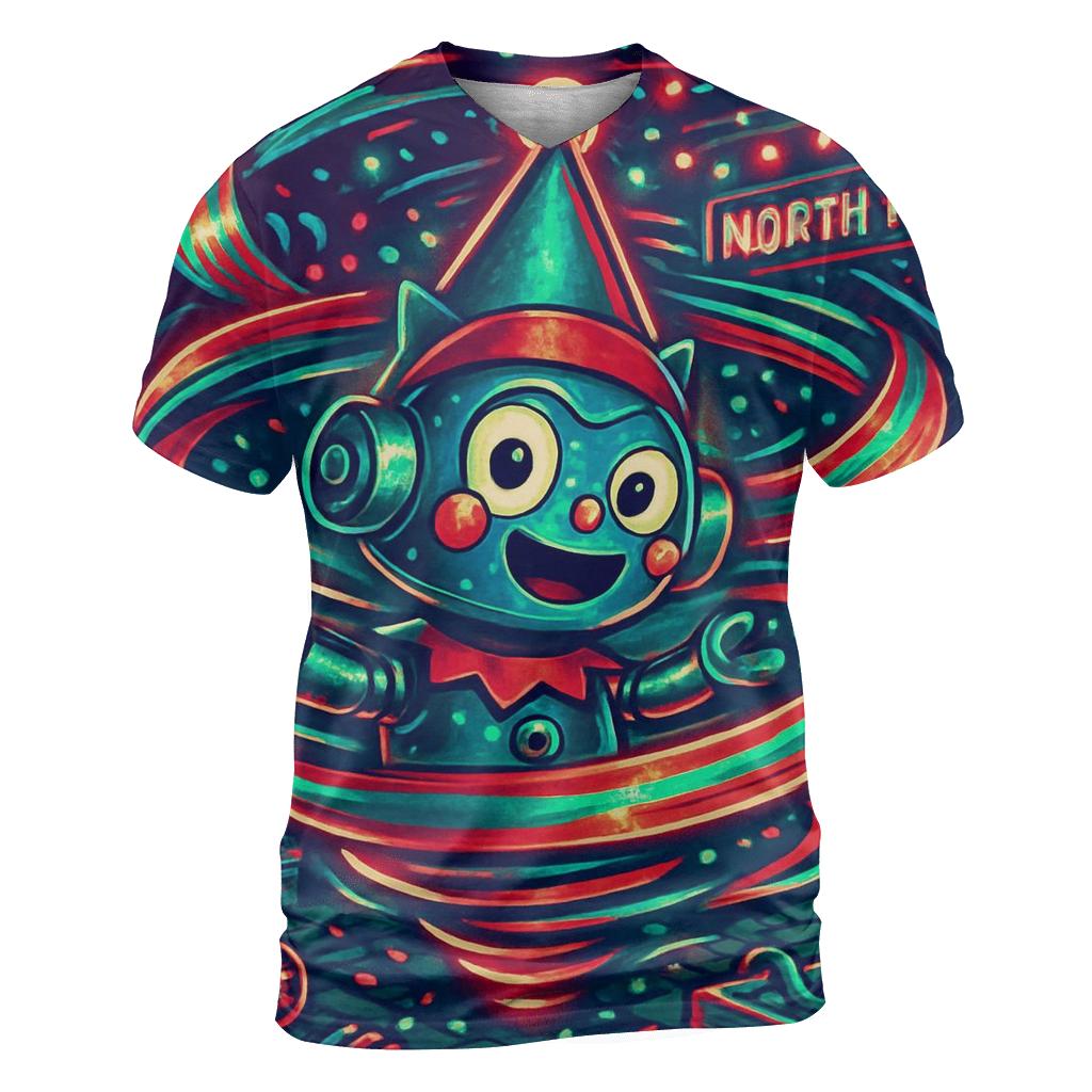 Robot Elf Workshop Gift Wrap Tornado custom all-over print shirts