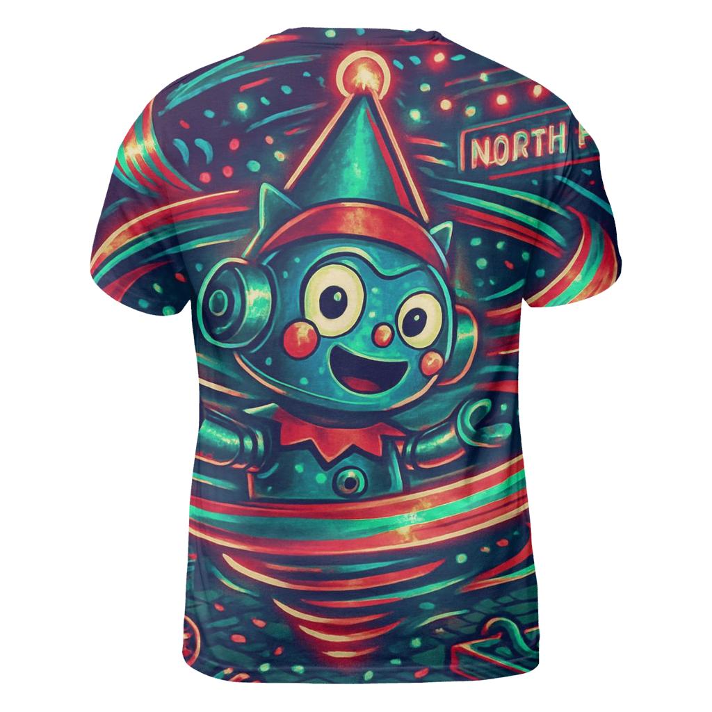 Robot Elf Workshop Gift Wrap Tornado custom all-over print shirts