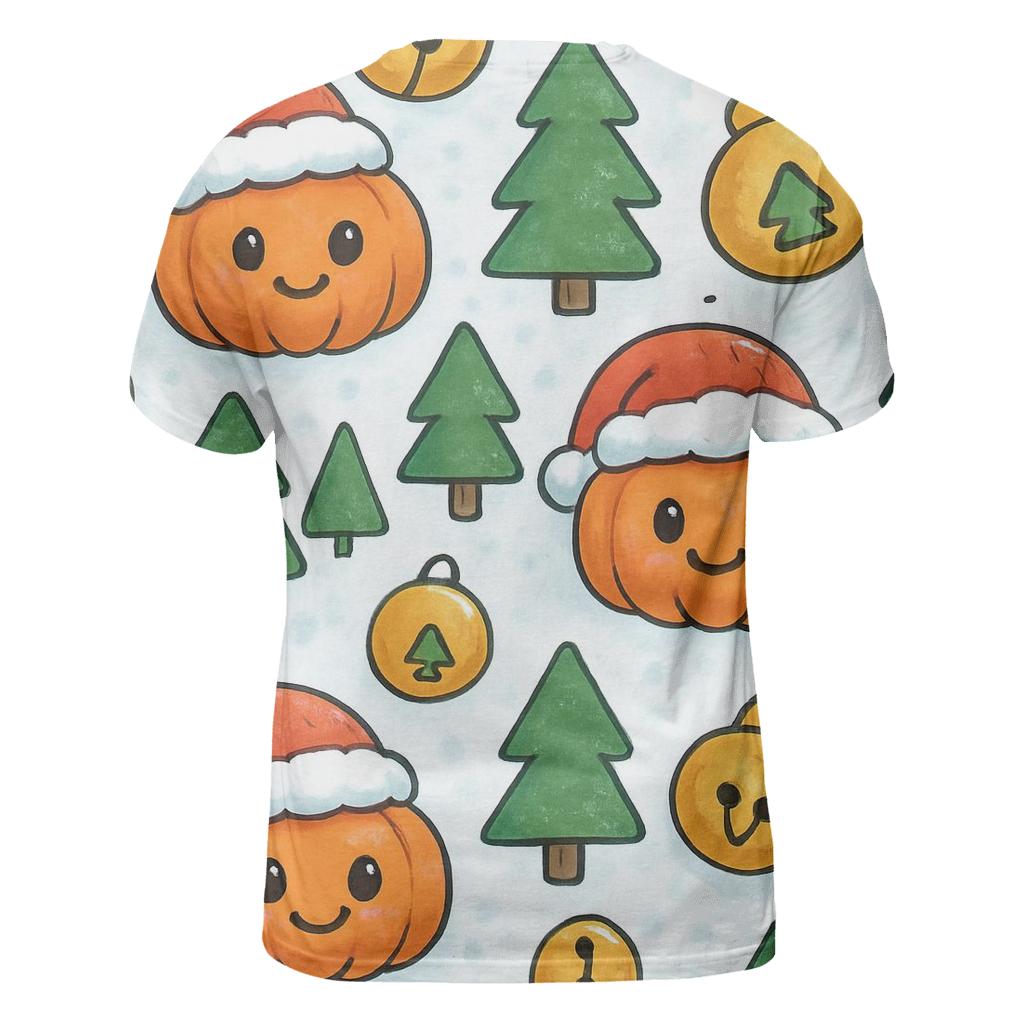 Snowy Christmas Pumpkin Patch Grid On White Background unique graphic print tees