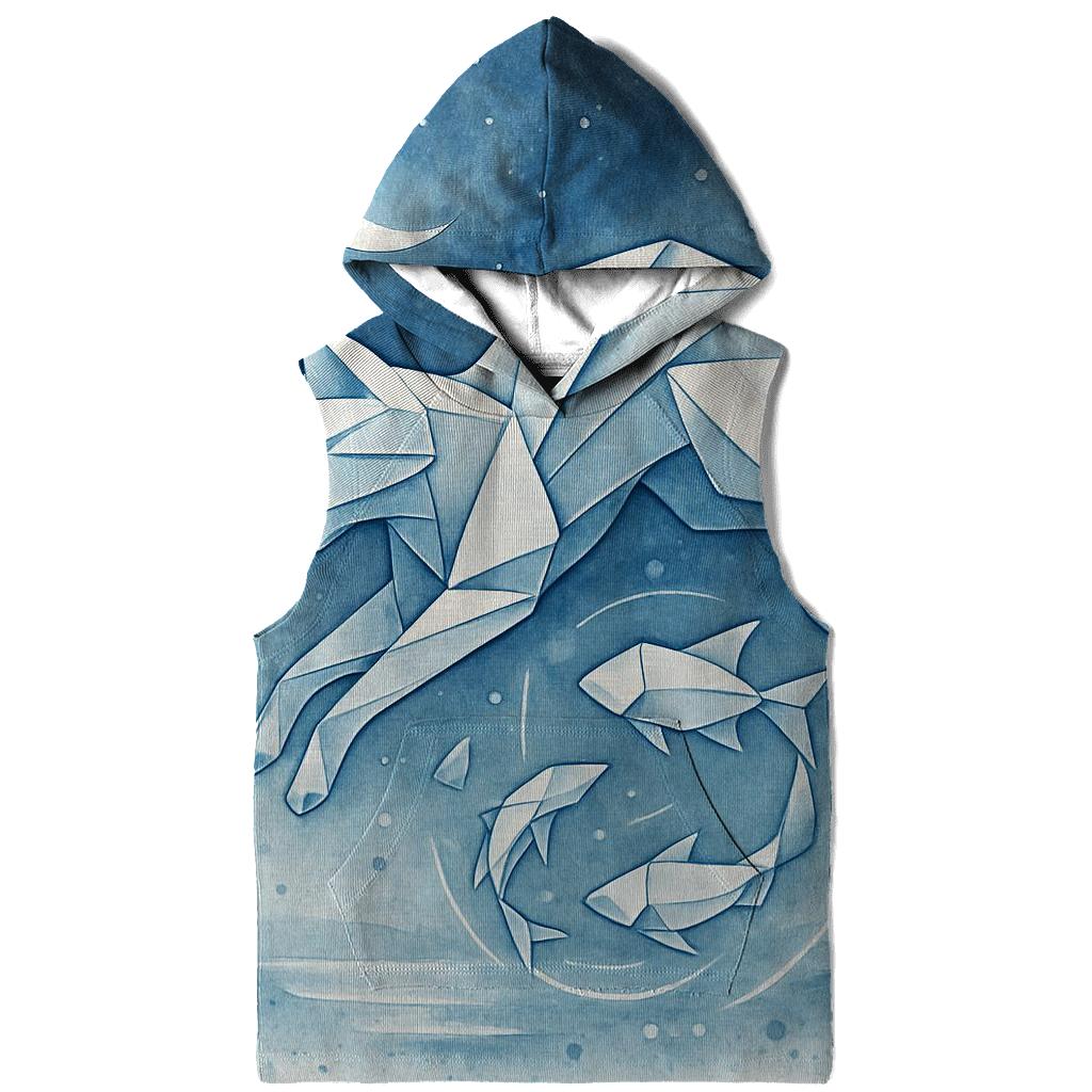 Moonlit Origami Tide Cat printed hoodies