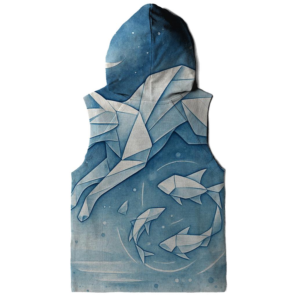 Moonlit Origami Tide Cat printed hoodies