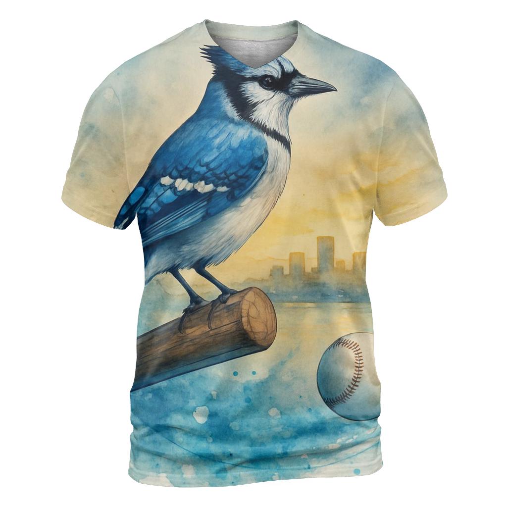 Skyline Rally, Blue Jays Afterglow statement graphic shirts