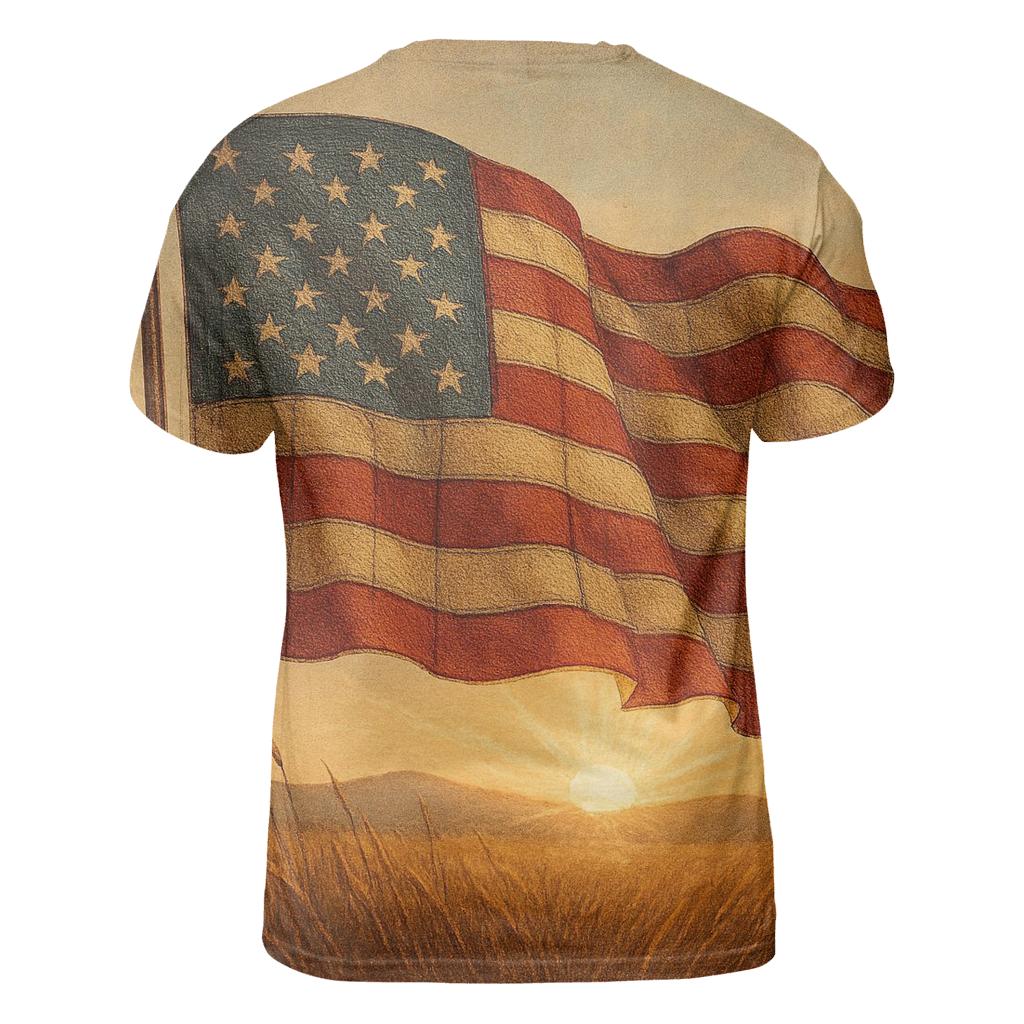 Prairie Dawn Patchwork Standard vibrant all-over design tees