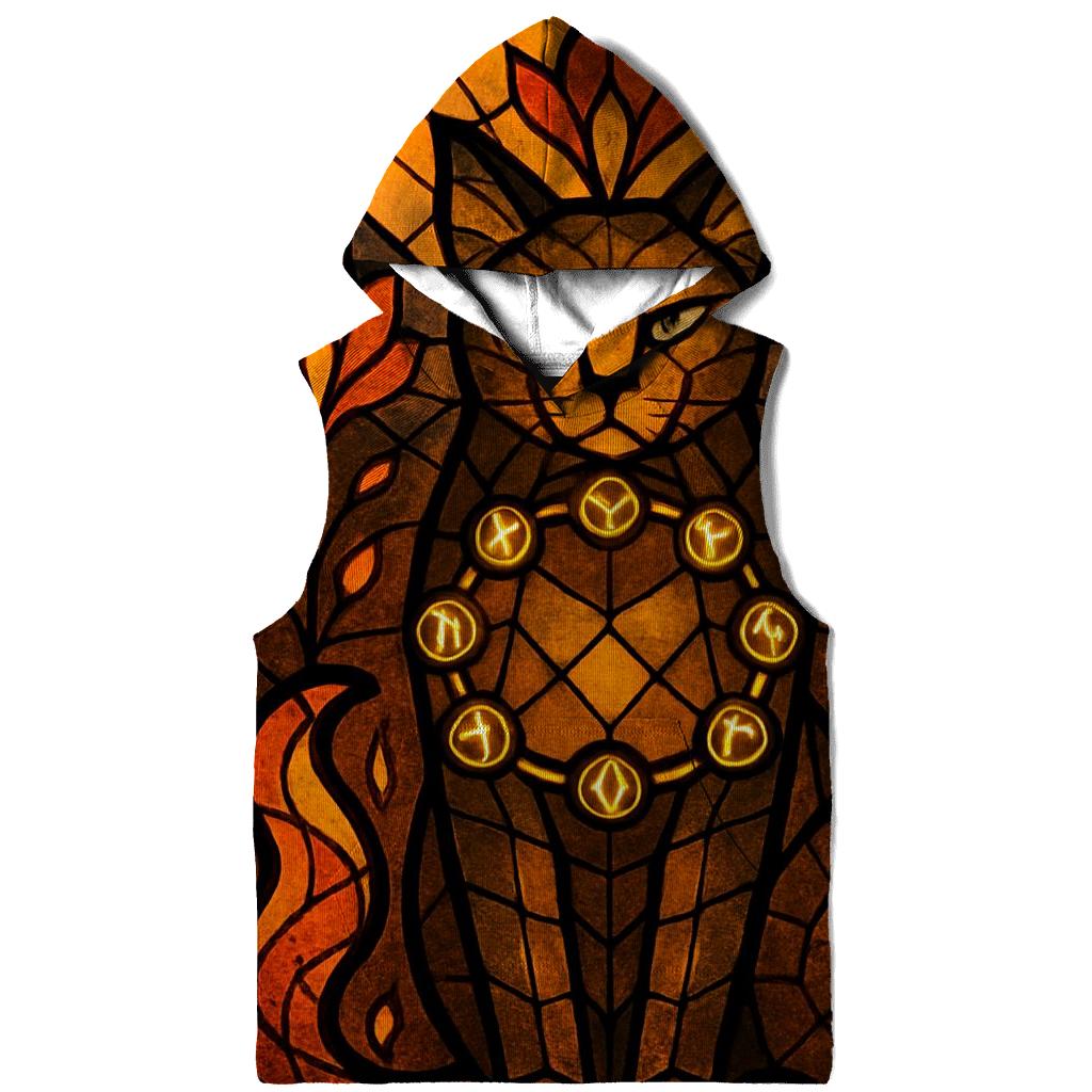 Stained Glass Ember Guardian Cat hoodies fashion