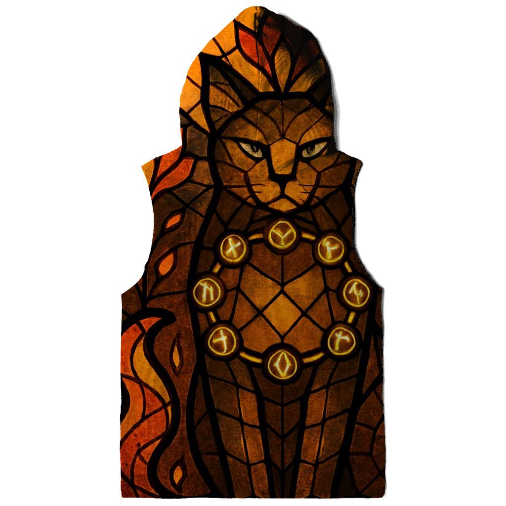 Stained Glass Ember Guardian Cat hoodies fashion