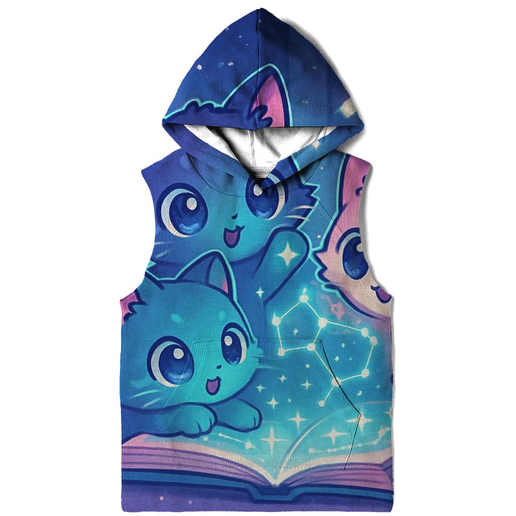 Starlit Library Of Whisker Maps printed hoodies
