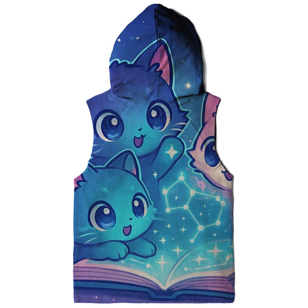 Starlit Library Of Whisker Maps printed hoodies