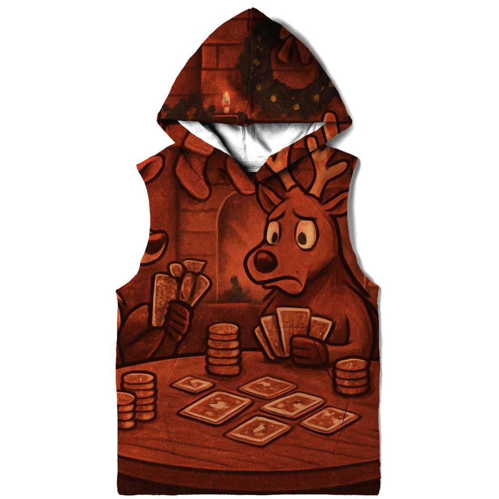 Reindeer Poker Night By The Fireplace pullover hoodies