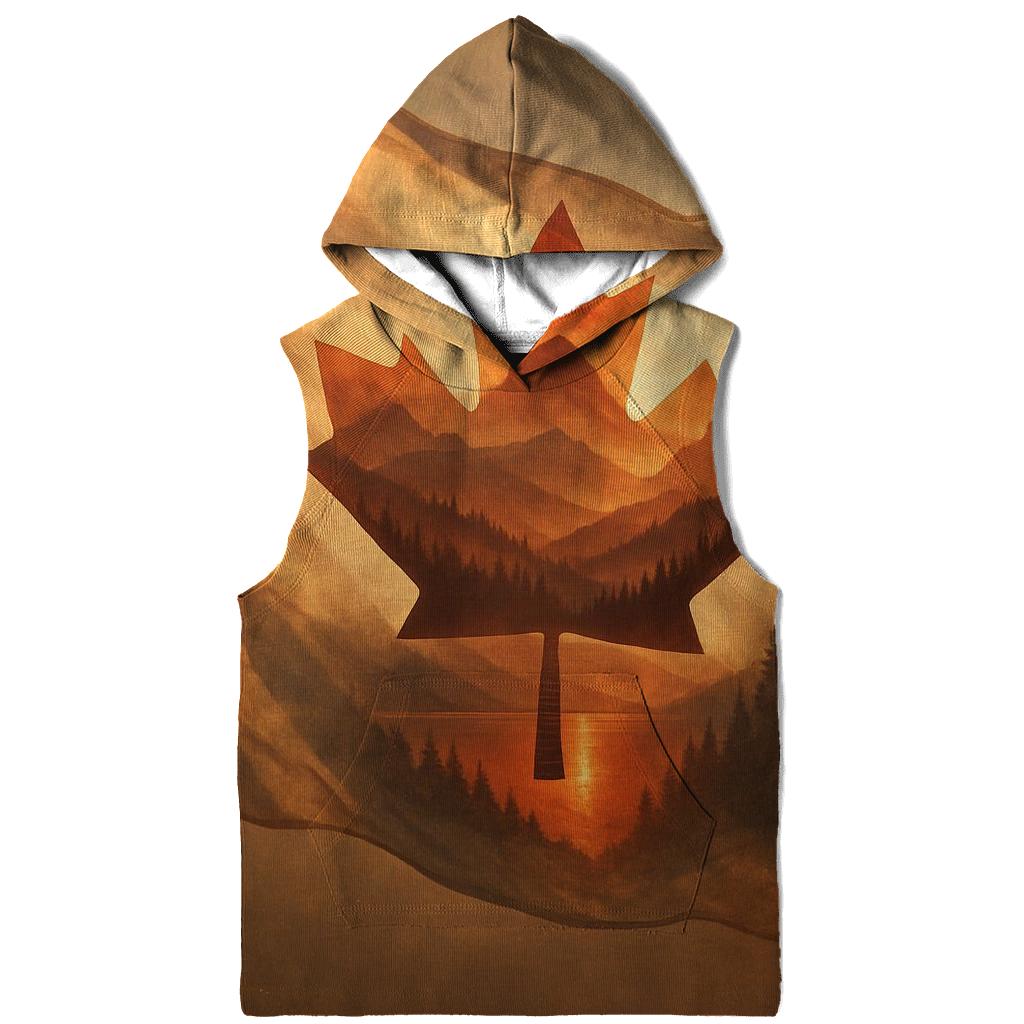 Canada Double Exposure Maple Wilderness graphic hoodies
