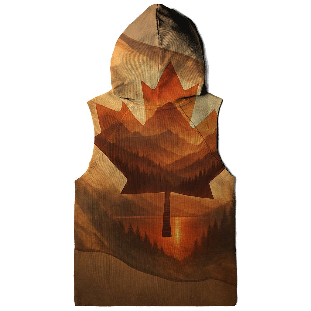 Canada Double Exposure Maple Wilderness graphic hoodies