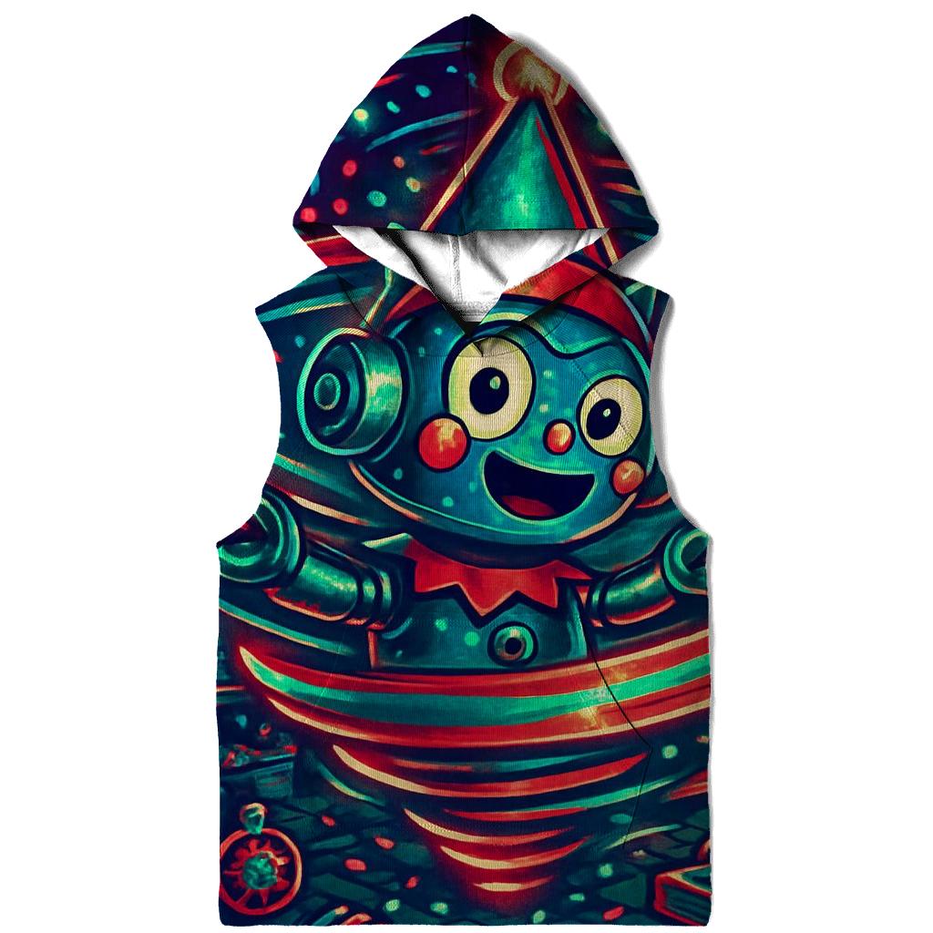 Robot Elf Workshop Gift Wrap Tornado graphic hoodies