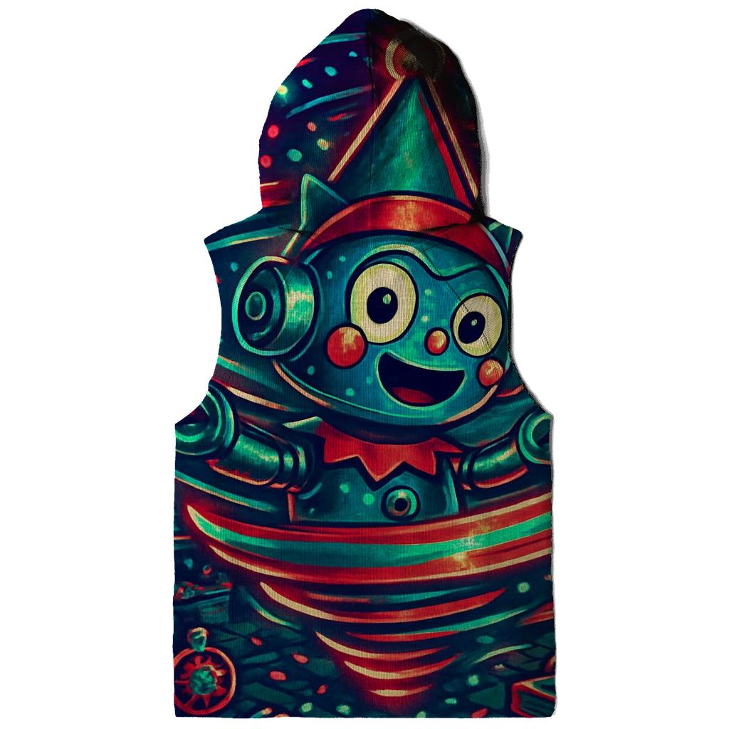 Robot Elf Workshop Gift Wrap Tornado graphic hoodies