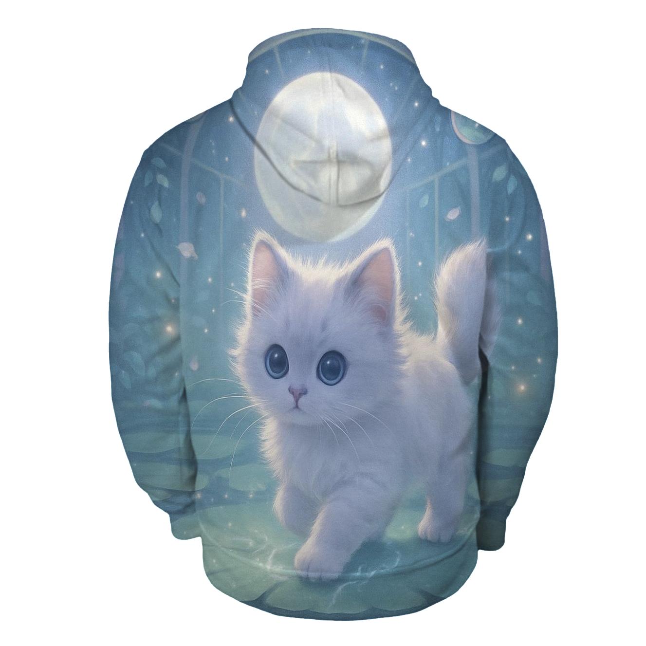 Moonlit Purrdition Garden printed hoodies