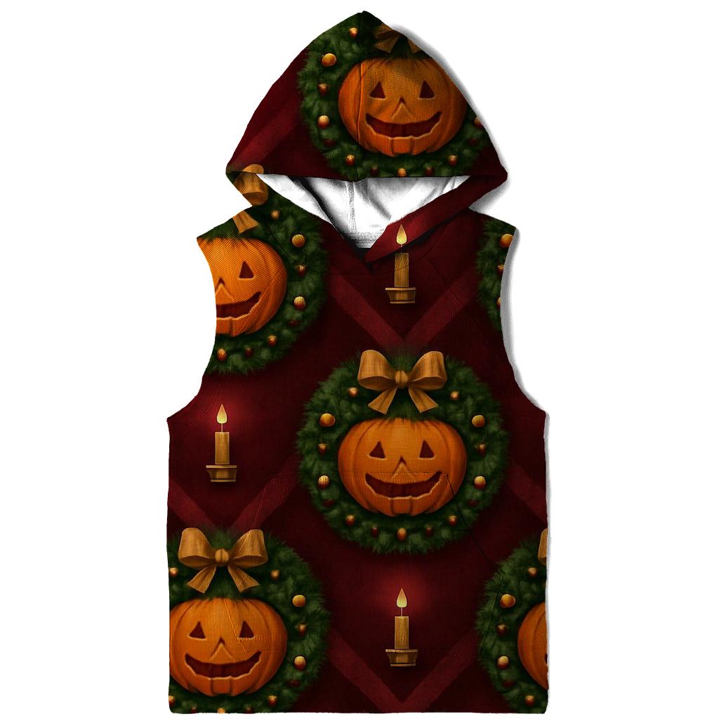 Gilded Wreath Pumpkin Chevron On Burgundy Background hoodies fashion