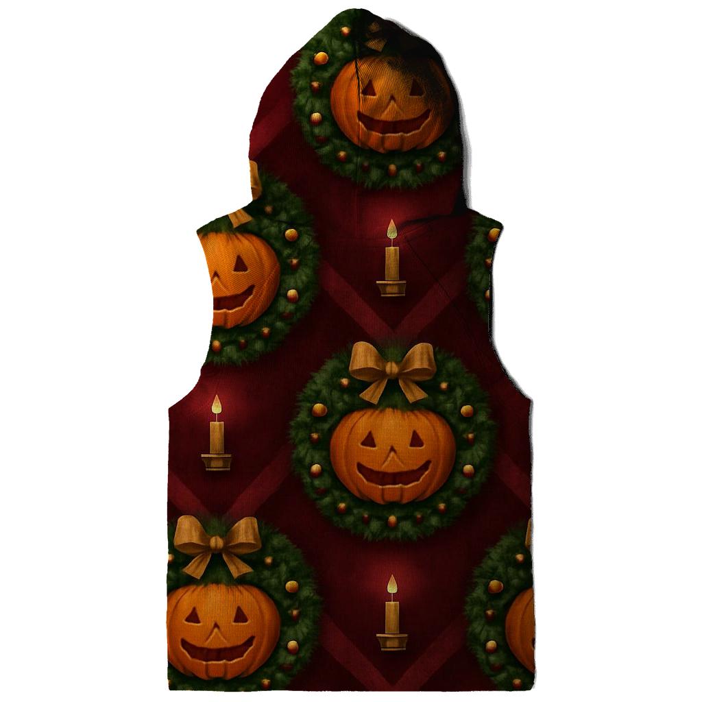Gilded Wreath Pumpkin Chevron On Burgundy Background hoodies fashion