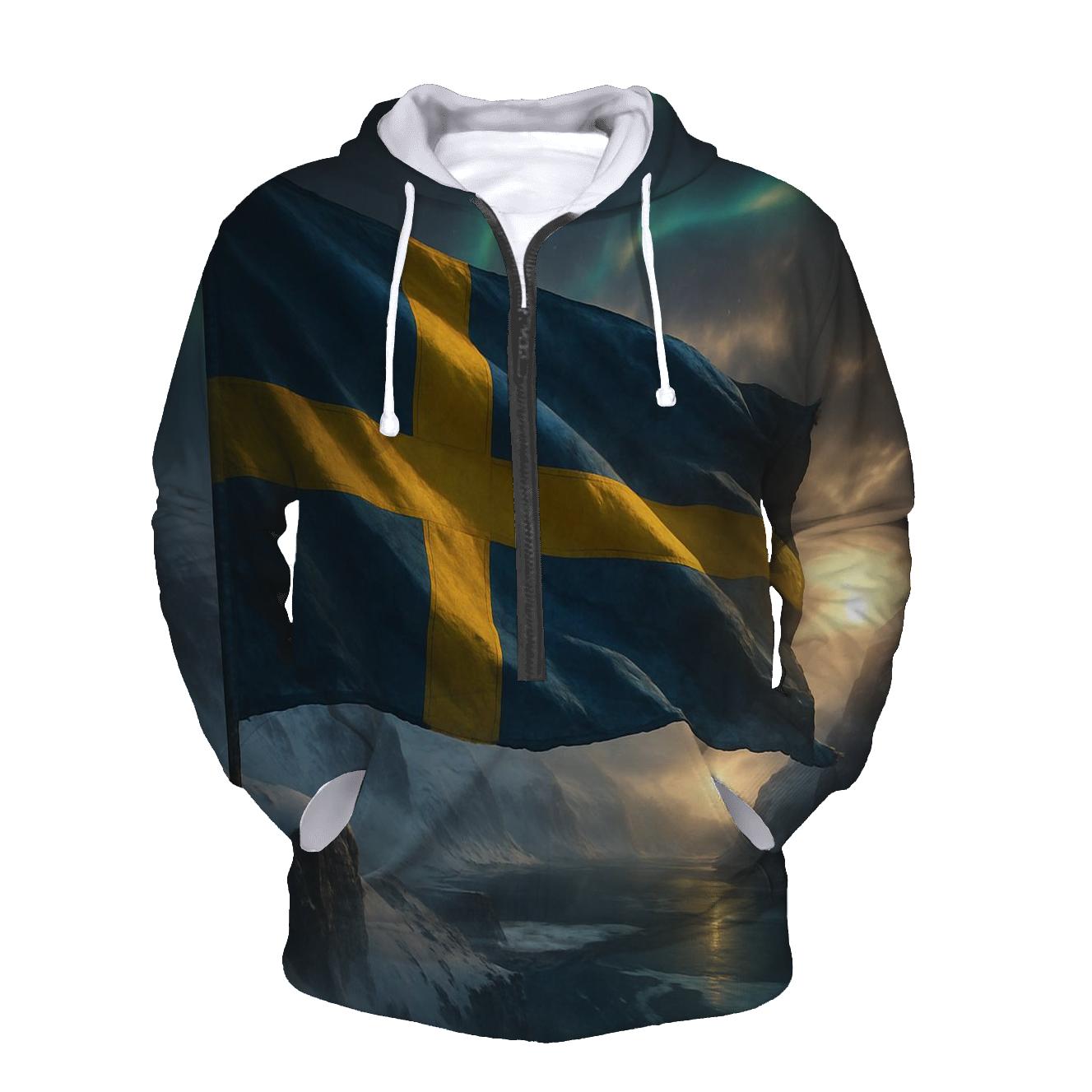Sweden Aurora Fabric Crest premium hoodies