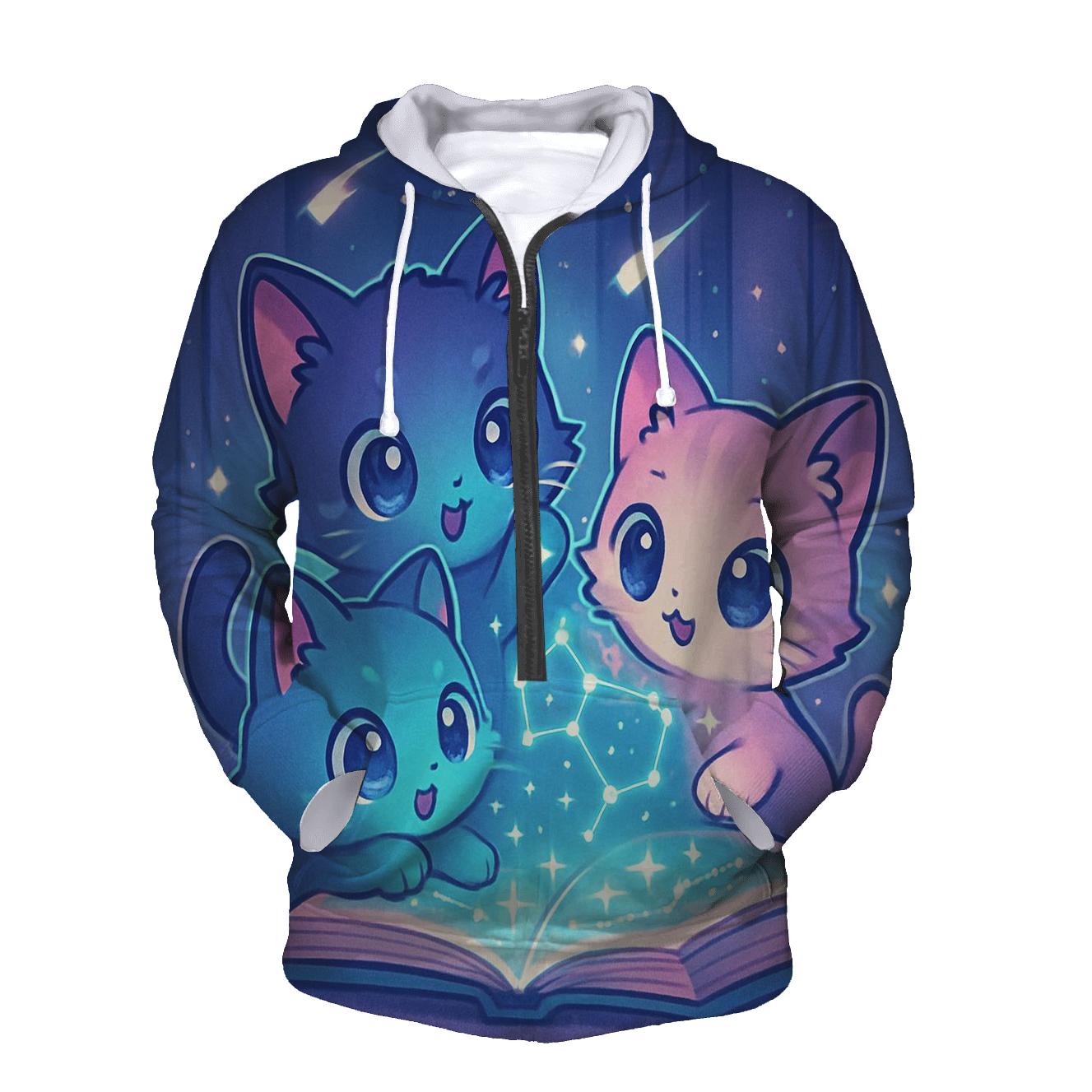 Starlit Library Of Whisker Maps graphic hoodies